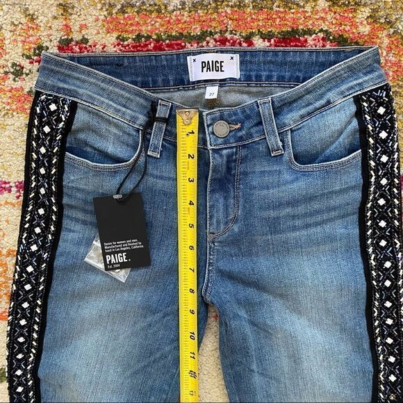 PAIGE Verdugo Embellished Mid-rise Skinny Ankle Jeans - Picture 14 of 16